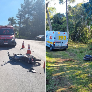 Em menos de duas horas, bombeiros atendem dois acidentes com motos em Itaiópolis