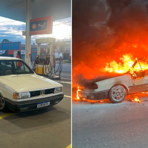 Gol é destruído por incêndio na marginal da BR-116