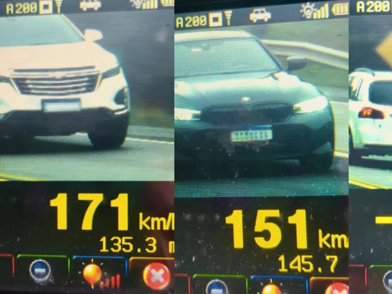 Carro é flagrado a 171 km/h em trecho de 80 km/h em Mafra