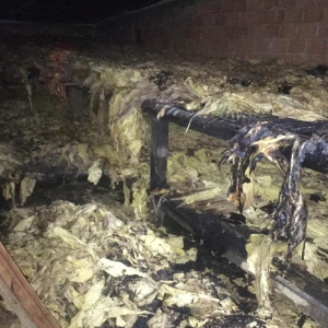 Estufa de secagem de fumo pega fogo em Butiá do Lageado