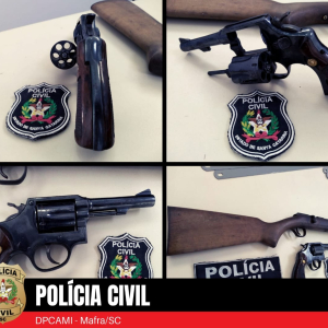 Polícia Civil cumpre mandado e apreende armas em Mafra