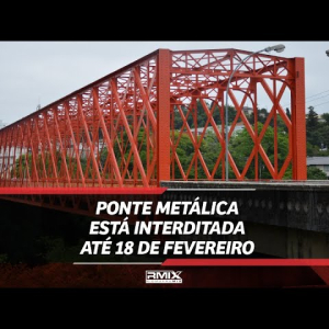 Ponte metálica está interditada até o dia 18 para instalação de rede elétrica