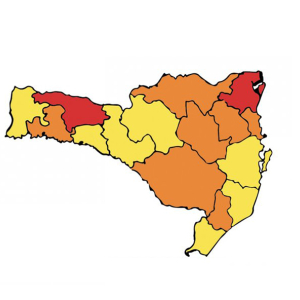 Santa Catarina tem sete regiões em risco alto, sete em grave e duas em gravíssimo