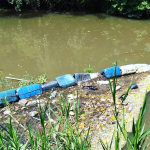 Ecobarreira: voluntários se unem para retirar lixo do rio da Lança