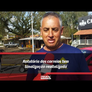 Sinalização na rotatória dos Correios é revitalizada