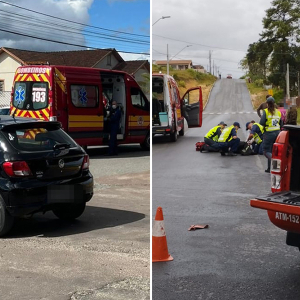 Em poucas horas, bombeiros atendem dois acidentes envolvendo carros e motos