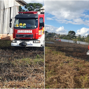 Incêndio atinge pátio de madeireira no Jardim América