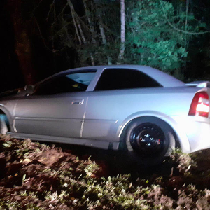 Motorista perde o controle da direção e carro bate em árvore, na BR-280