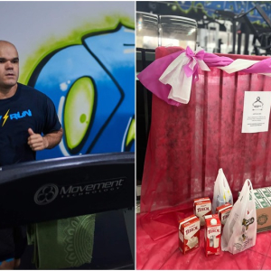 Atleta realiza ultramaratona na esteira para arrecadar doações de leite