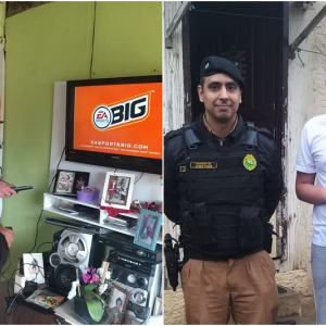 Policial militar presenteia jovem com videogame após apelo emocionante